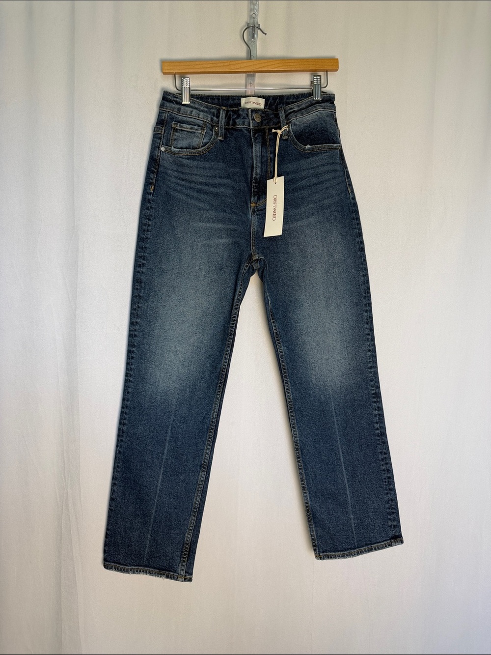 NEW Driftwood Stella Straight Leg Jeans Size 27 (4) Dark Wash Minimalist Stretch